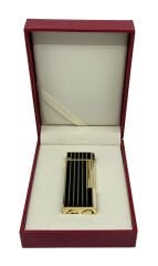 Zenit Altın Renk Şeritli Soft Flame Çakmak - Siyah