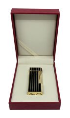 Zenit Altın Renk Şeritli Soft Flame Çakmak - Siyah