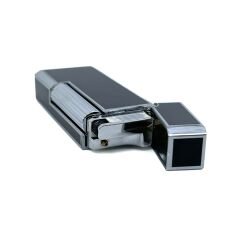 Zenit Krom Rengi Köşeli Soft Flame Çakmak - Siyah