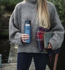 İnce Gövde Classic Trigger-Action Travel Mug 0,35 Litre(12 Oz) - Stanley Klasik Tek El Termos Bardak - Hammertone Lake
