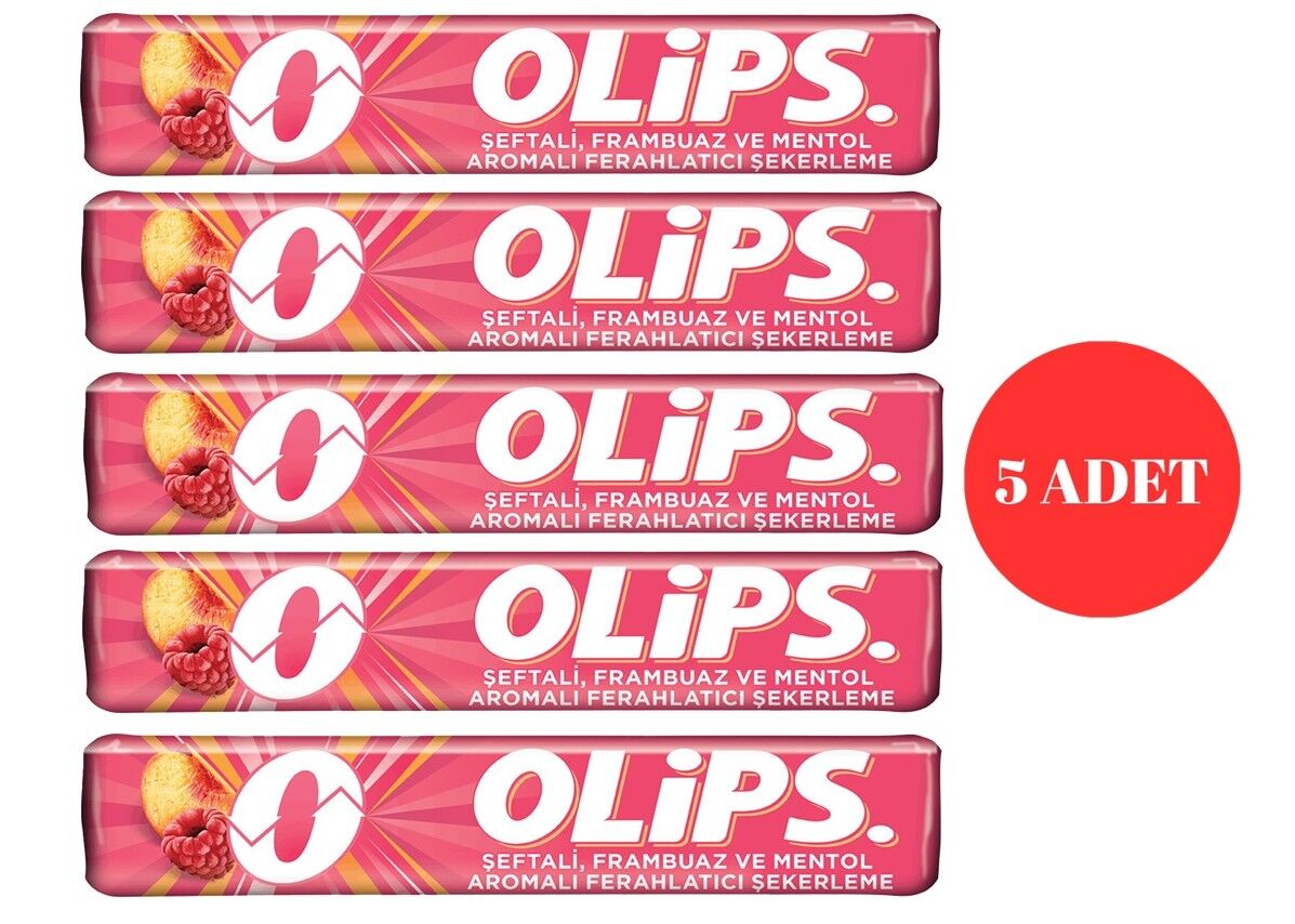 Olips Şeftali Frambuaz ve Mentol Aromalı Bonbon Şekerleme 28 g (5 ADET)