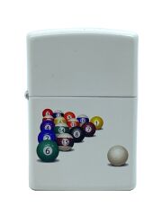 Zippo 8 Ball White Matte Dizayn Çakmak