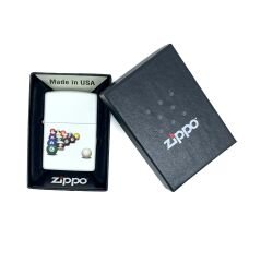 Zippo 8 Ball White Matte Dizayn Çakmak