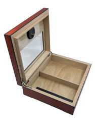Parmida Ahşap Puro Kutusu (Humidor) - Dijital Göstergeli Tasarım (Koyu Ceviz)