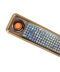 Suni Elmas Süslü Şarj Edilebilir Elektronik Usb Çakmak Model 2