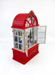 Işıklı ve Müzikli Kar Küresi - Kardan Adam Ailesi Açılır Pencereli Tasarım