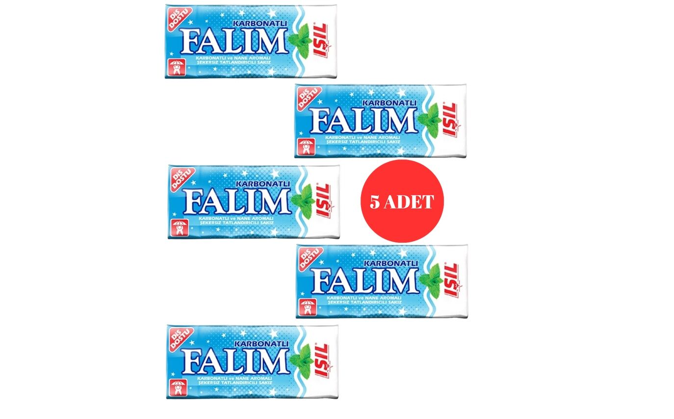 Falım Işıl Karbonat ve Nane Aromalı Şekersiz Sakız (5 ADET)