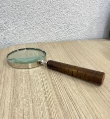 Retro Tasarım Boynuz Saf Karbon Görünümlü Krom Büyüteç