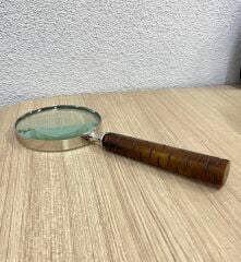 Retro Tasarım Boynuz Saf Karbon Görünümlü Krom Büyüteç