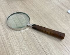 Retro Tasarım Boynuz Saf Karbon Görünümlü Krom Büyüteç