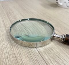 Retro Tasarım Boynuz Saf Karbon Görünümlü Krom Büyüteç