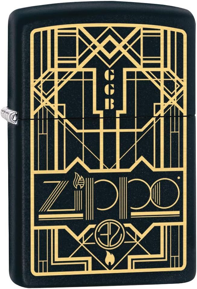 Zippo Art Deco Black Matte Dizayn Çakmak
