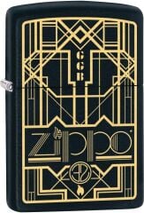 Zippo Art Deco Black Matte Dizayn Çakmak