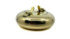 Gemi Çapası Figürlü Saf Pirinç Kapaklı Küllük 8,5 cm