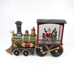 Işıklı ve Müzikli Kar Küresi - Noel Baba Tren Tasarımlı