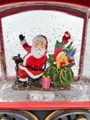 Işıklı ve Müzikli Kar Küresi - Noel Baba Tren Tasarımlı