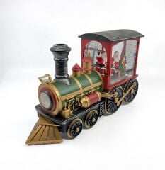 Işıklı ve Müzikli Kar Küresi - Noel Baba Tren Tasarımlı
