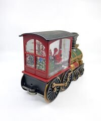 Işıklı ve Müzikli Kar Küresi - Noel Baba Tren Tasarımlı