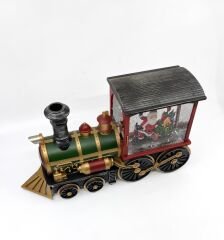 Işıklı ve Müzikli Kar Küresi - Noel Baba Tren Tasarımlı