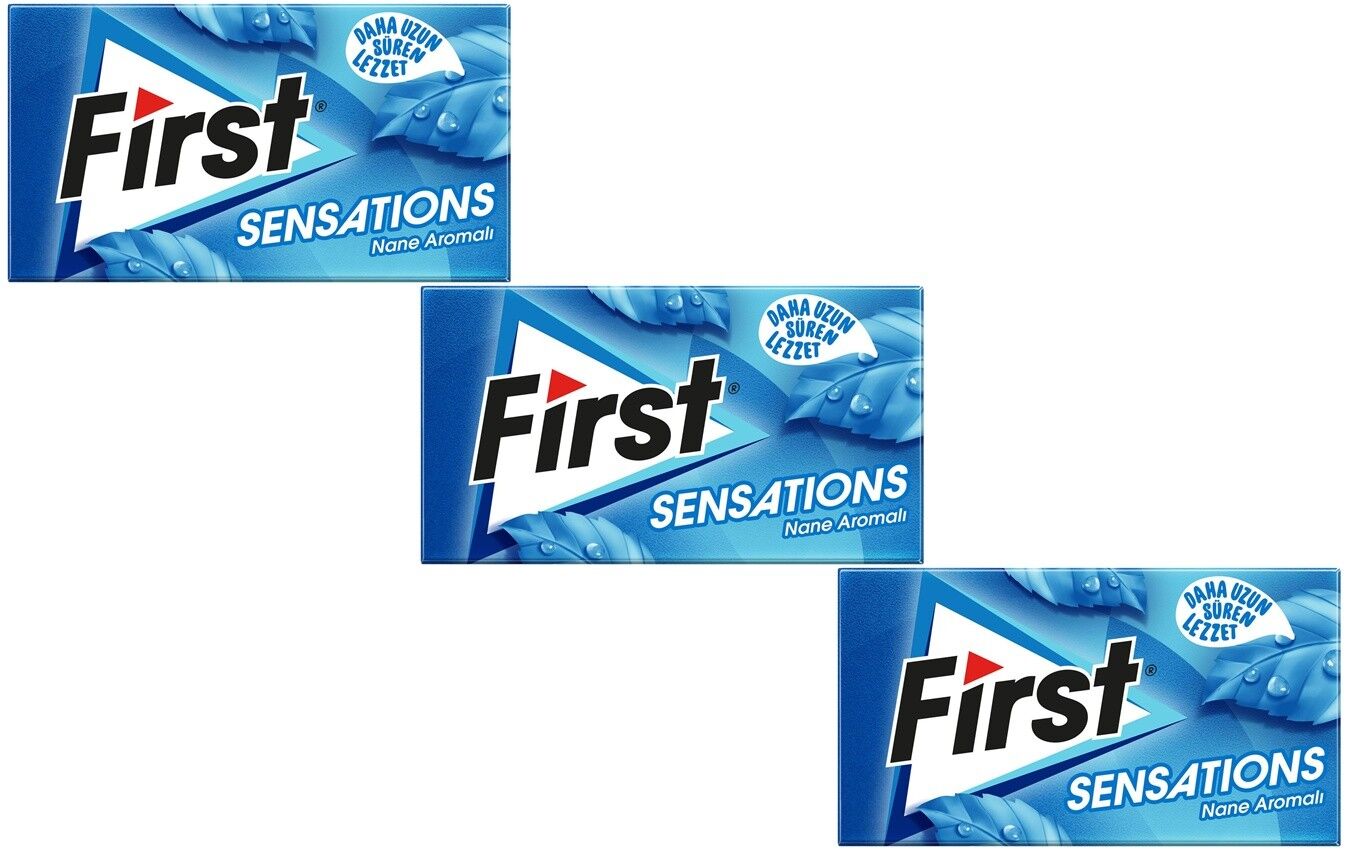 First Sensations Nane Aromalı Şekersiz Tatlandırıcılı Sakız 3'lü Paket
