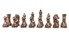 Büyük Boy Metal Zamak Satranç Taşı - Füme/Krom