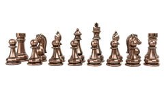 Büyük Boy Metal Zamak Satranç Taşı - Füme/Krom