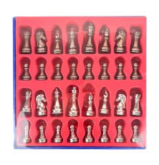 Büyük Boy Metal Zamak Satranç Taşı - Füme/Krom