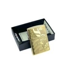 Zippo Amerikan Kartalı Ve Bayrak Dizayn High Polish Brass Dizayn Çakmak