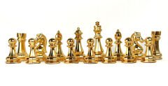 Büyük Boy Metal Zamak Satranç Taşı - Sarı/Krom