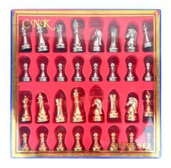 Büyük Boy Metal Zamak Satranç Taşı - Sarı/Krom