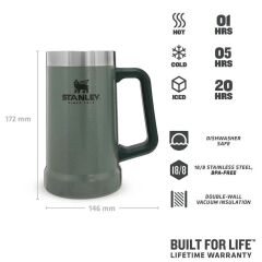 Stanley Adventure Vakumlu Kuplu Bardak 0,70 Lt - Hammertone Green