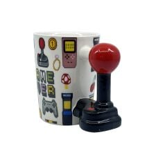 Retro Gamer Joystick Kulplu Tasarım Kupa Bardak