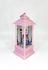 Romantik Kış Masalı Işıklı Kar Küresi - Sevgililer Pembe