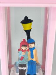 Romantik Kış Masalı Işıklı Kar Küresi - Sevgililer Pembe