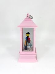 Romantik Kış Masalı Işıklı Kar Küresi - Sevgililer Pembe