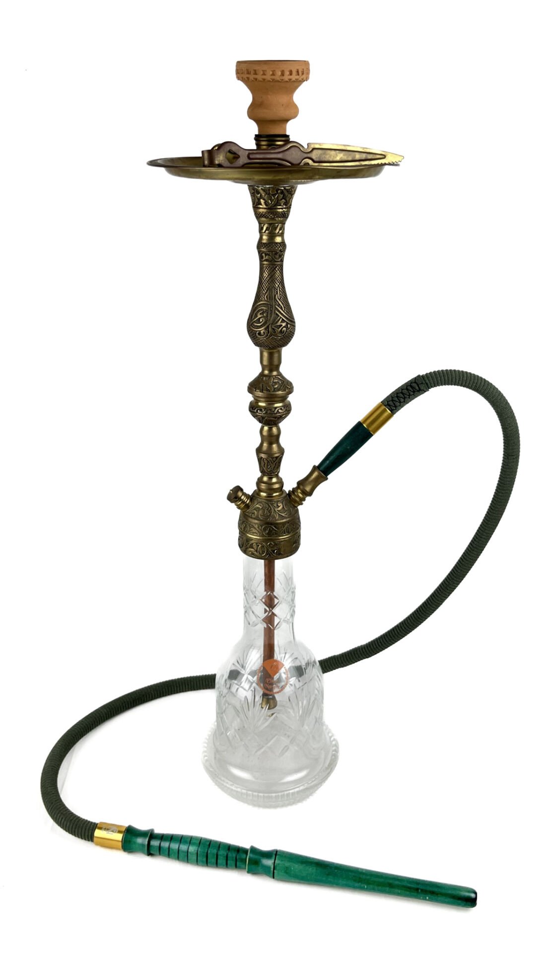 Elmas Nargile Pirinç Tuğra İşleme Nargile Takımı