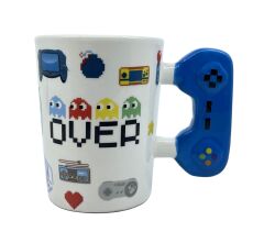 Retro Gamer Tasarım Seramik Kupa - Oyun Konsolu Saplı