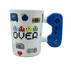 Retro Gamer Tasarım Seramik Kupa - Oyun Konsolu Saplı