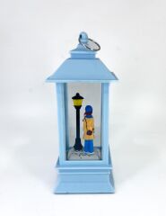 Romantik Kış Masalı Işıklı Kar Küresi - Sevgililer Mavi