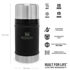 Stanley Klasik Yemek Termosu 0.70 Lt - Siyah