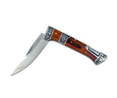 Gül Ağacı Kabzeli Çiçek İşlemeli Katlanabilir Çakı