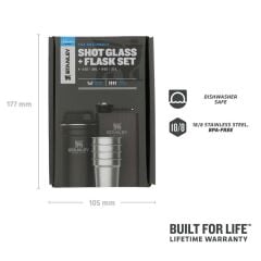 Stanley Adventure Çelik Shot Bardak ve Matara Seti - Matte Black Pebble