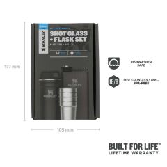 Stanley Adventure Çelik Shot Bardak ve Matara Seti - Matte Black Pebble