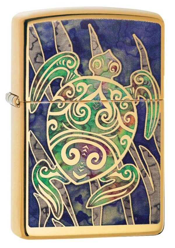 Zippo Fusion Turtle - Kaplumbağa High Polish Brass Dizayn Çakmak