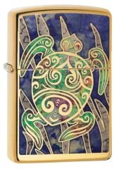 Zippo Fusion Turtle - Kaplumbağa High Polish Brass Dizayn Çakmak