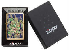 Zippo Fusion Turtle - Kaplumbağa High Polish Brass Dizayn Çakmak