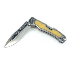 Gravür İşleme Katlanır Çakı - Krem