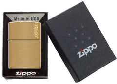 Zippo Klasik Brushed Brass Logo Dizayn Çakmak