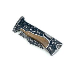 Amerikan Mustang Gravür İşleme Özel Kılıfıyla Avcı Çakı - Kahverengi