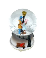 Sokak Lambası Altındaki Sevgililer Işıklı ve Müzikli Kar Küresi